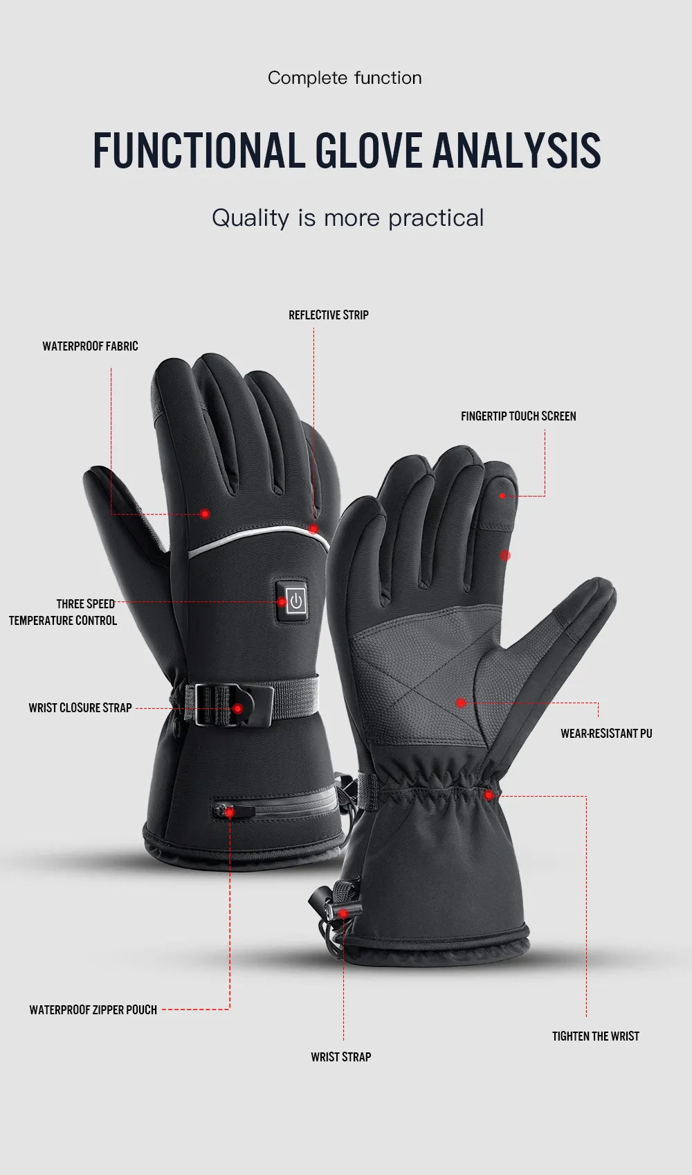 Waterproof Rechargeable Heated Gloves – Electric Thermal Gloves