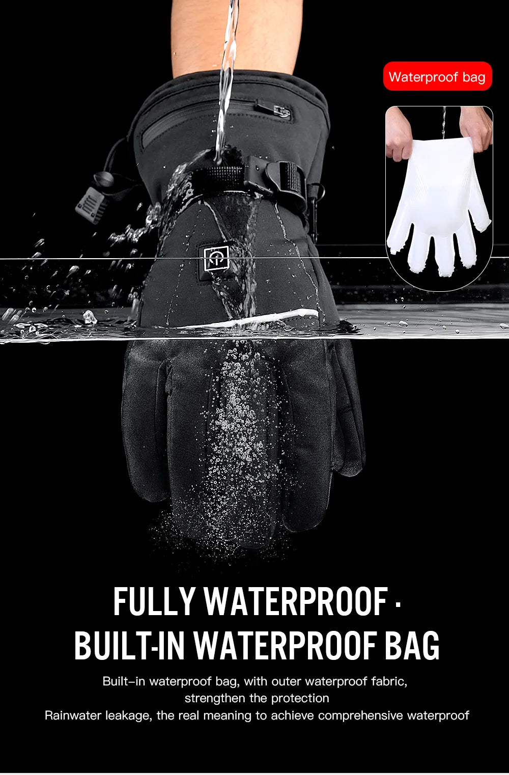 Waterproof Rechargeable Heated Gloves – Electric Thermal Gloves