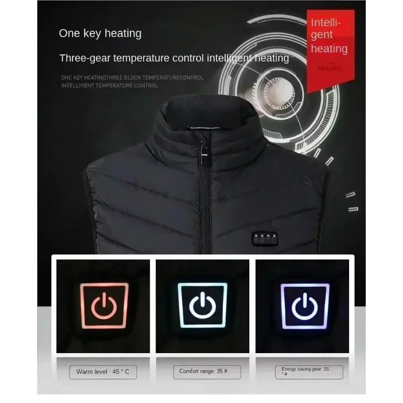 Battery-Powered Heated Vest – 3-Zone Warmth for Outdoors & Everyday Wear