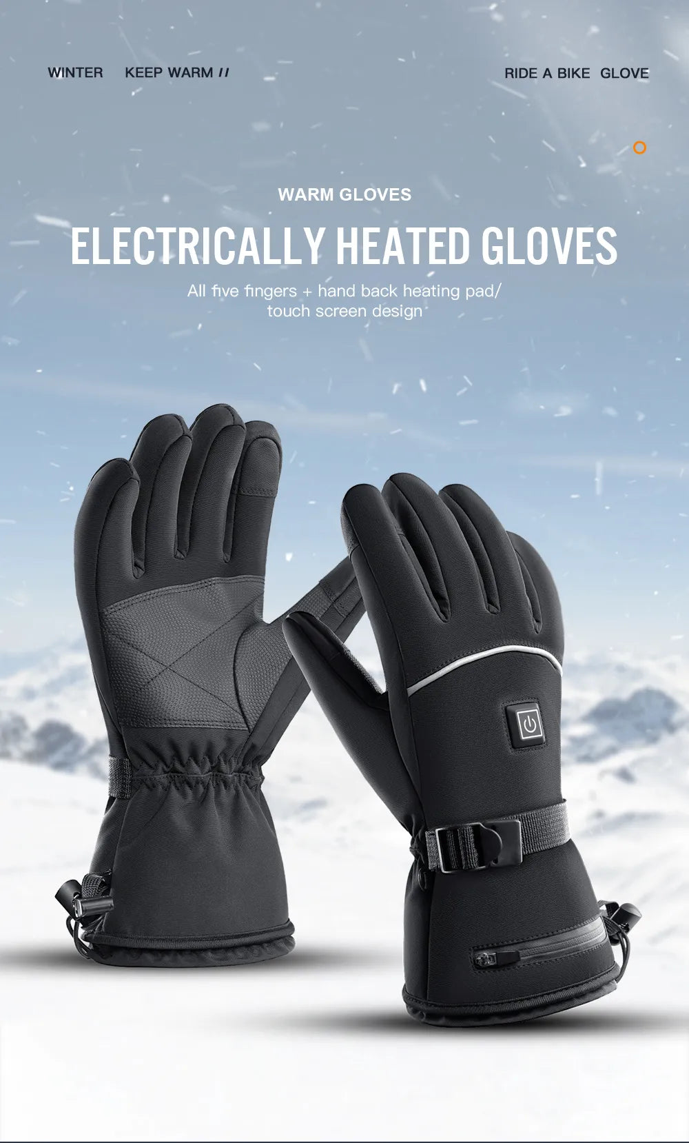 Waterproof Rechargeable Heated Gloves – Electric Thermal Gloves
