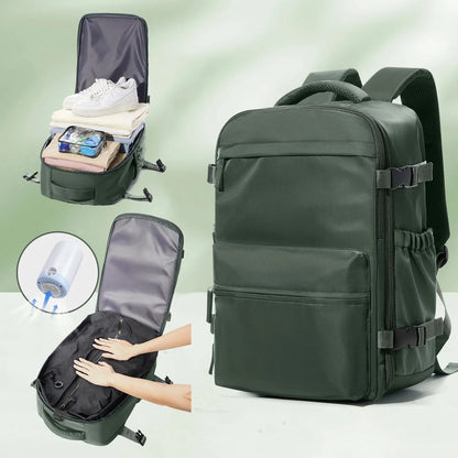 Vacuum Travel Backpack – Expandable Compression & Laptop Bag