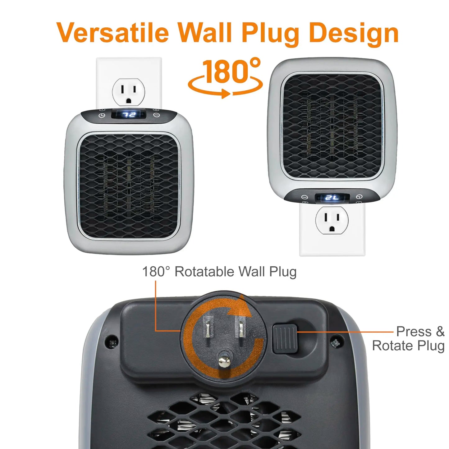800W Portable Electric Heater with Remote – Fast Heating for Home & Office