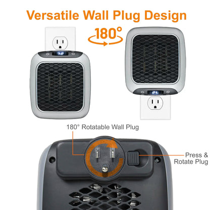 800W Portable Electric Heater with Remote – Fast Heating for Home & Office