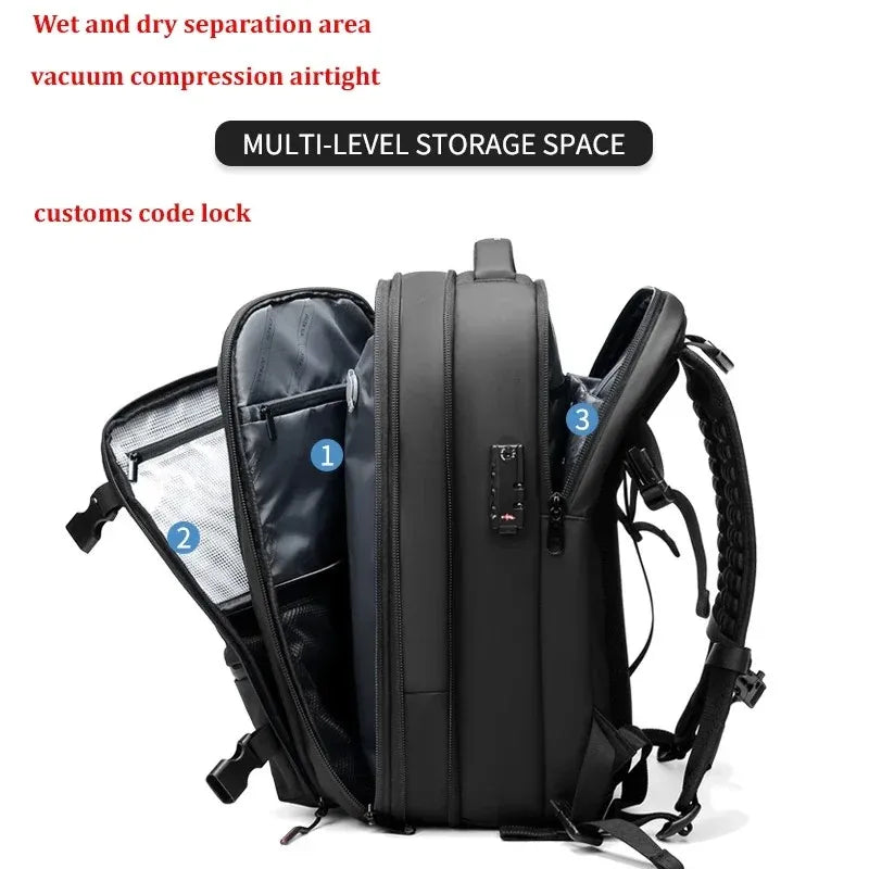 Vacuum Compression Travel Backpack – Expandable Laptop Bag