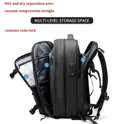 Vacuum Compression Travel Backpack – Expandable Laptop Bag