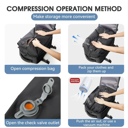 Vacuum Travel Backpack – Expandable Compression & Laptop Bag