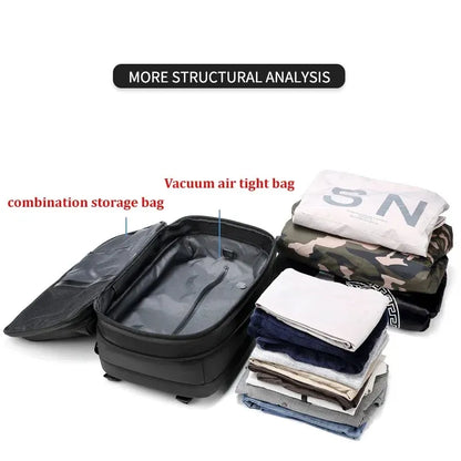 Vacuum Compression Travel Backpack – Expandable Laptop Bag