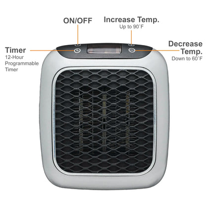 800W Portable Electric Heater with Remote – Fast Heating for Home & Office