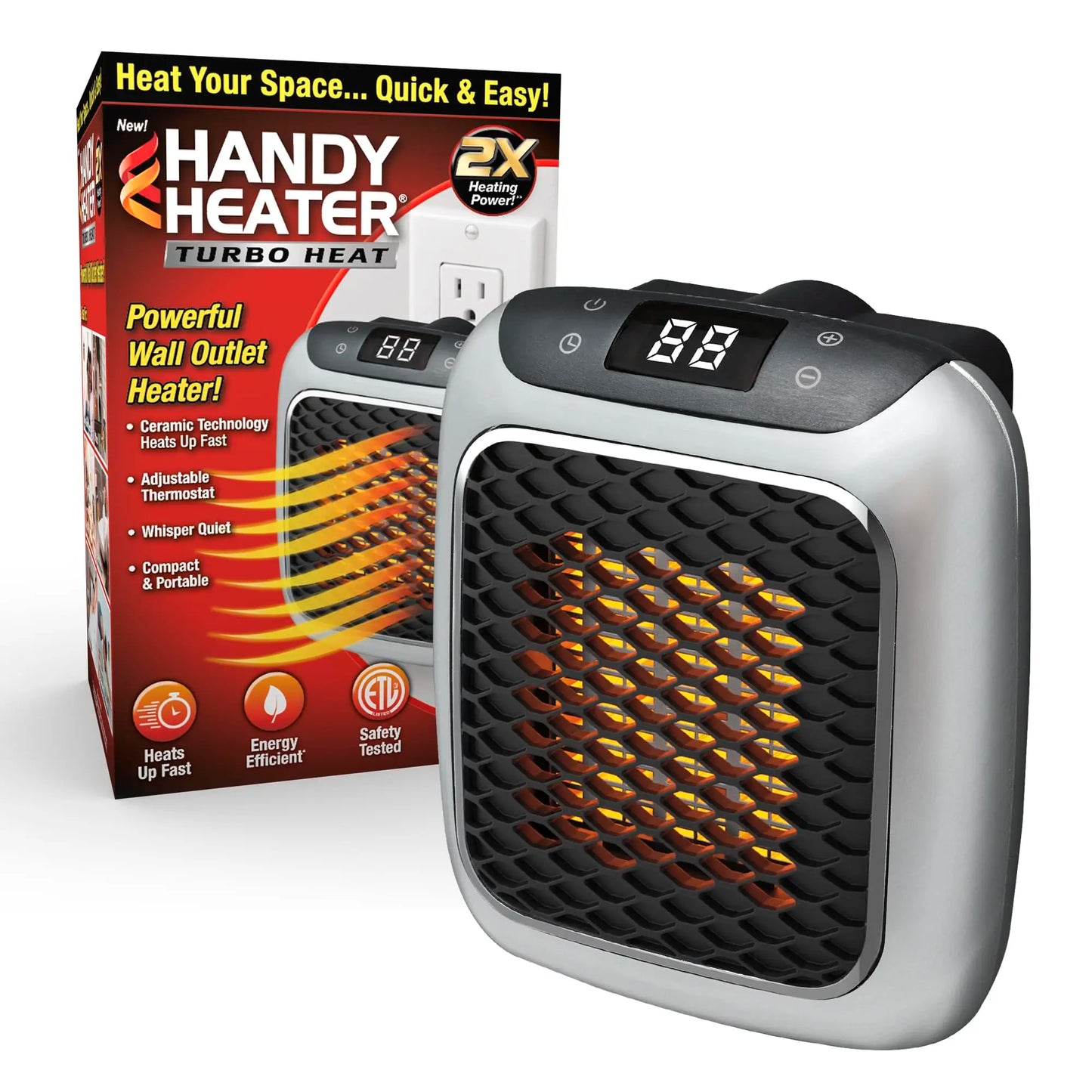 800W Portable Electric Heater with Remote – Fast Heating for Home & Office
