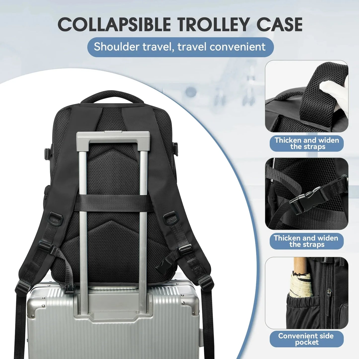 Vacuum Travel Backpack – Expandable Compression & Laptop Bag