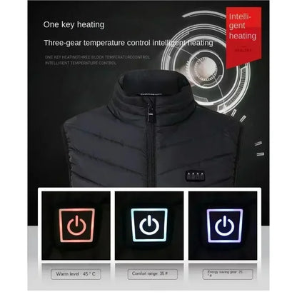 Battery-Powered Heated Vest – 3-Zone Warmth for Outdoors & Everyday Wear