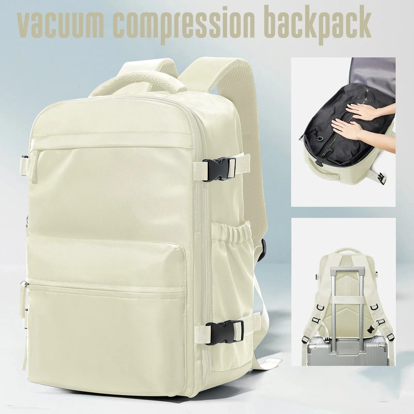 Vacuum Travel Backpack – Expandable Compression & Laptop Bag